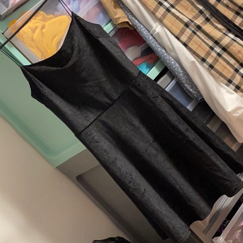 Urban Outfitters Black Velvet Tank Mini Dress